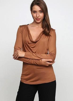 Коричнева(кемел) кофточка з драпіруванням hm