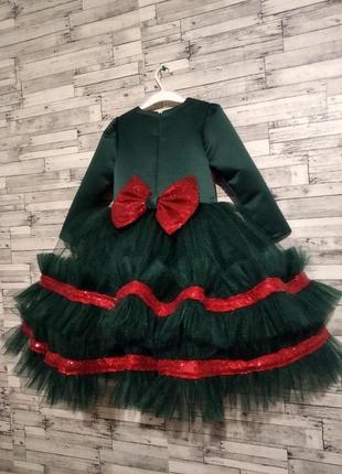 Зелене святкове ошатне плаття 2