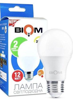 Свiтлодiодна лампа biom bt-511 a60 12w e27 3000к матова