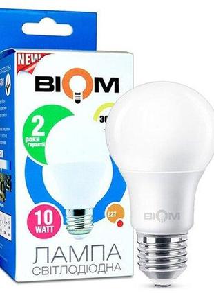 Свiтлодiодна лампа biom bt-509 a60 10w e27 3000к матова