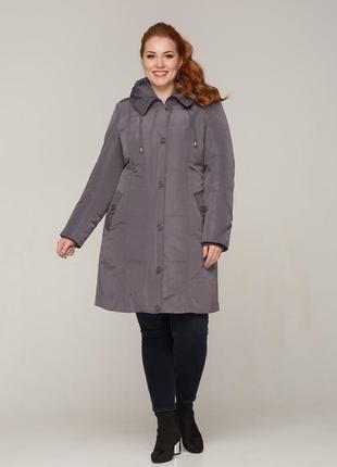 Зимняя женская куртка серая, черная с подстежкой