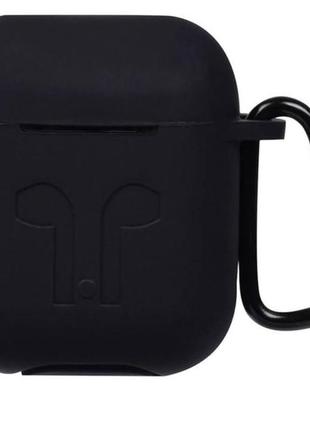 Чехол toto 1st generation thick cover case airpods black черный с карабином