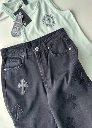 Джинсы графит chrome hearts3 фото