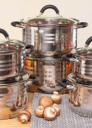 Набір каструль edenberg eb-2414 12 предметів