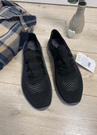 Чоловічі кросівки crocs literide pacer black 206705 white1 фото