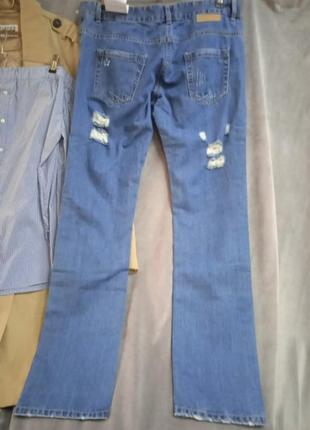 Капсула из 5-ти вещей: плащ, джинсы, хлопковые брюки, полосатая рубашка и футболка, евр.р.44-465 фото