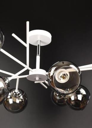 Люстра стельова на 8 лампочок 088/8-wh-gr білий 34х85х85 см.