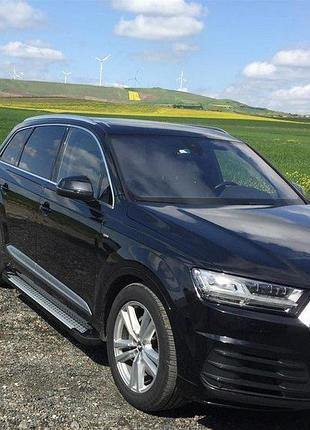 Бічні пороги allmond grey (2 шт., алюміній) для audi q7 2015 ⁇...