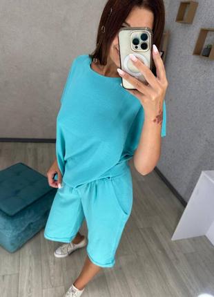 Жіночий літній костюм на кожен день блуза вільного крою та штани