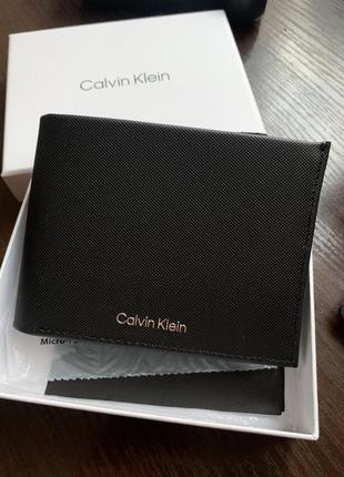 Оригінальний гаманець calvin klein must trifold black pique чоловічий