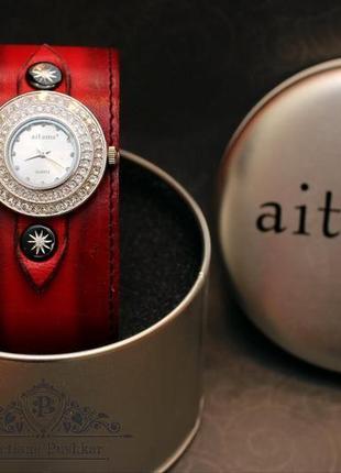 Наручний годинник aitems, шкіряний браслет3 фото