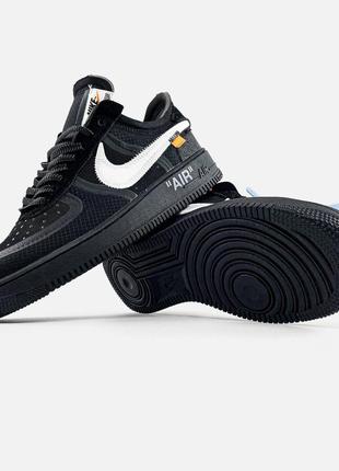 Off-white x nike air force 1 low black"2 фото