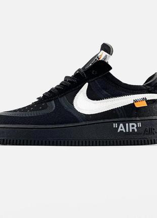 Off-white x nike air force 1 low black"1 фото