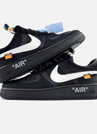 Off-white x nike air force 1 low black"7 фото