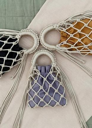 Міні-авоська ручної роботи у техниці макраме