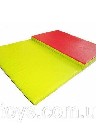 Мат складаний для занять спортом 200х100х5 см 3 частини жовтий