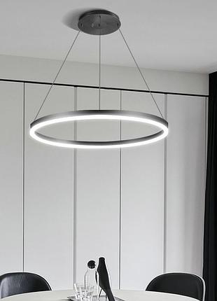 Люстра стельова led m2702-600-bk-k чорний 20-190х60х60 см.