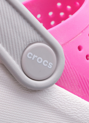 Крокс лайтрайд клог детские розовые crocs literide kids clogs electric pink/white