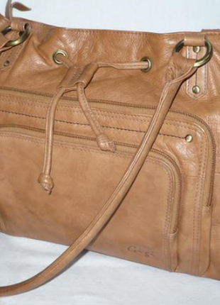 Шкіряна сумка колір кемел camel1 фото