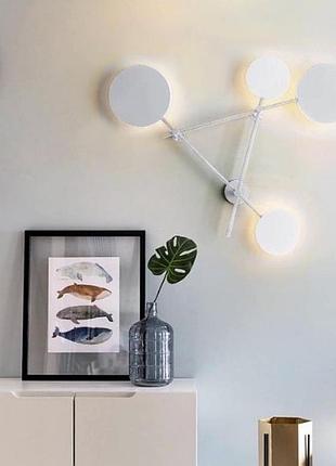 Бра настінне led wa11-wh-k білий 14х75х75 см.