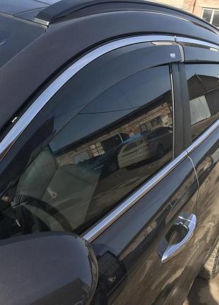 Вітровики з хром смужкою (4 шт., niken) для hyundai tucson tl ...