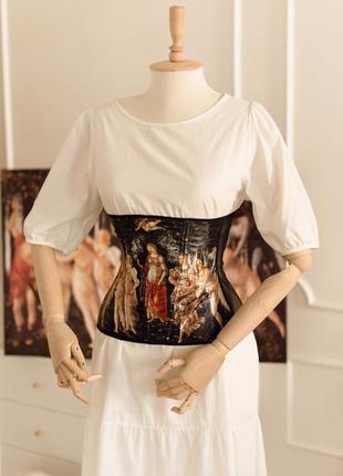 Винтажный корсет на шнуровке с картиной primavera sandro botticelli