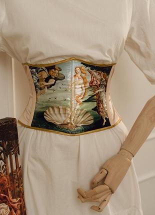 Винтажный корсет на шнуровке с картиной primavera sandro botticelli, пояс корсет на шнуровке
