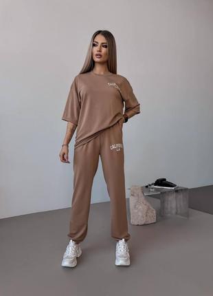 590 грн🩶жіночий базовий костюм прогулянковий спортивний футболка джогери9 фото