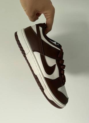 Женские кожаные кроссовки nike sb dunk low cacao wow найк сб данк3 фото