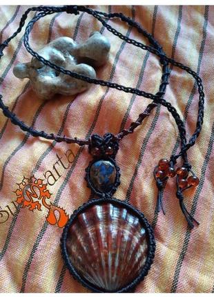 Кулон ожерелье  с морской раковиной1 фото
