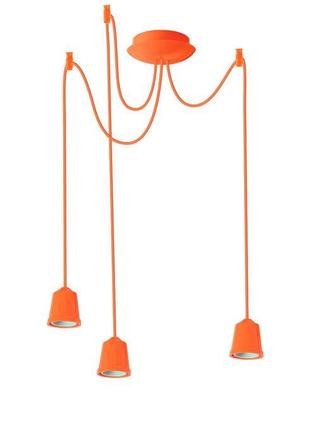 Люстра павук на 3 лампочки стельова е27 sneha (323 orange)1 фото