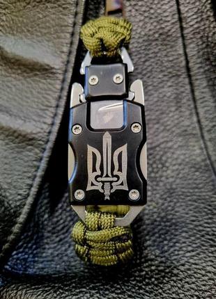 Тактический паракордовый браслет с раскладным ножом , браслет-нож4 фото