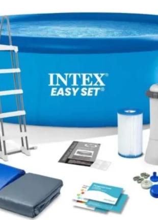 Intex басейн надувний 26166 np об'єм-12430л, фільтр + насос, 4...1 фото