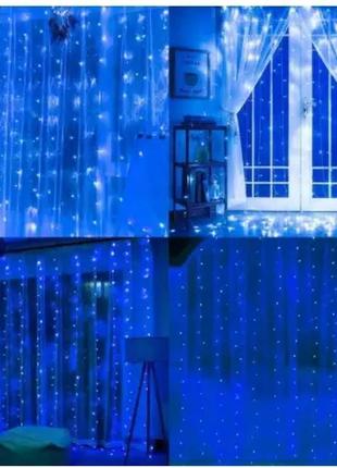 Гірлянда водоспад, штора на вікно xmas led 2m*2m 240-b-2, ново...4 фото