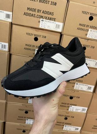 Жіночі замшеві кросівки new balance 327 white black нью беланс 3272 фото