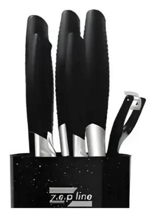 Професійний набір ножів на підставці колір чорний (7 предметів...2 фото