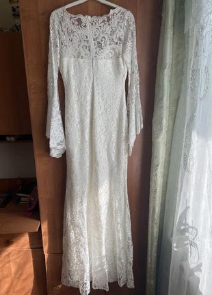 Кремовое платье, свадебное/выпускное4 фото