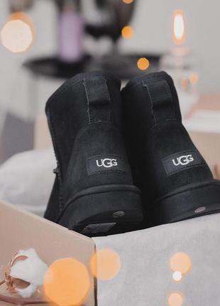 Ugg black mini black зимние женские сапоги угги черные5 фото