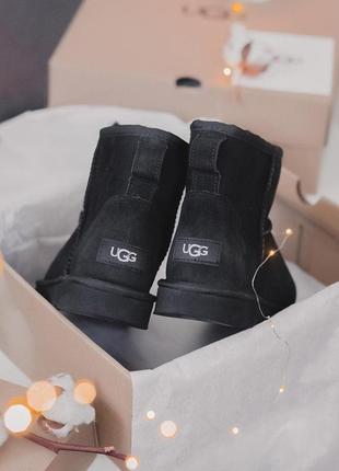 Ugg black mini black зимние женские сапоги угги черные3 фото