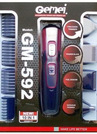 Професійна машинка для стриження волосся 10 в 1 тример gemei g...6 фото