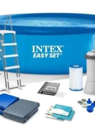 Intex басейн 26168 np 457х122 см (3785 л/год, драбинка, тент, ...