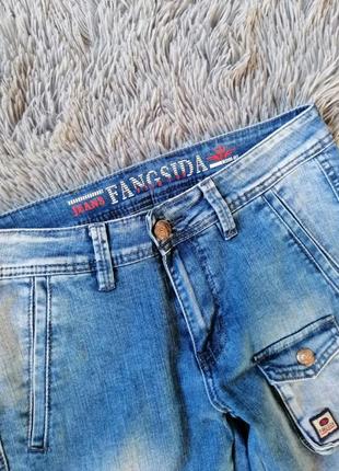 Летние джинсы с накладными карманами карго6 фото
