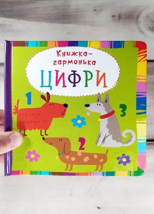 Дитяча книжка-гармонька на картоні "цифри"1 фото