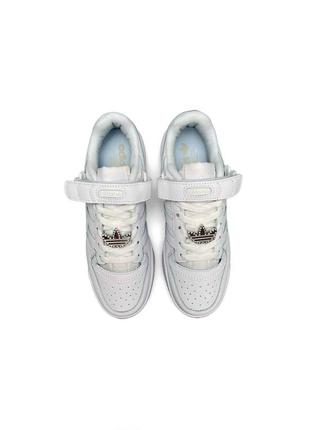 Женские кожаные кроссовки adidas originals forum 84 low all white адедас форум4 фото