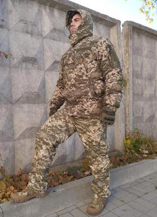 Зимова тепла військова форма 2в1 піксель (бушлат + штани на фл...7 фото