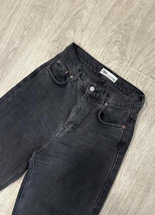 Джинсы zara, широтки прямые джинсы на высокой посадке4 фото