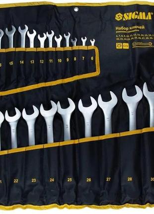 Набір ключів рiжково-накидних sigma 25 шт 6-32 мм crv satine в...