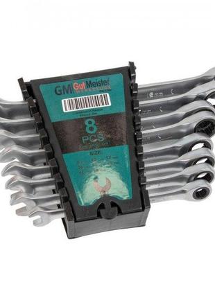 Набір ключів gut meisterрожково-накидних з тріскачкою 8шт 8-19мм