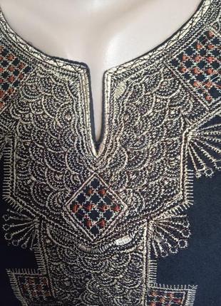 Кафтан.  жіноча. літня сукня  з вишивкою єгипту розмір s, xs m.3 фото