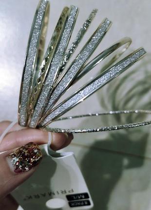 Набор браслетов серебро, комплект украшений на руку, 8шт/набор1 фото